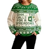 Ohh...This Calls for a Spreadsheet Ugly Sweater,Funny Spreadsheet Excel Ugly Christmas Sweatshirts for Women,Men