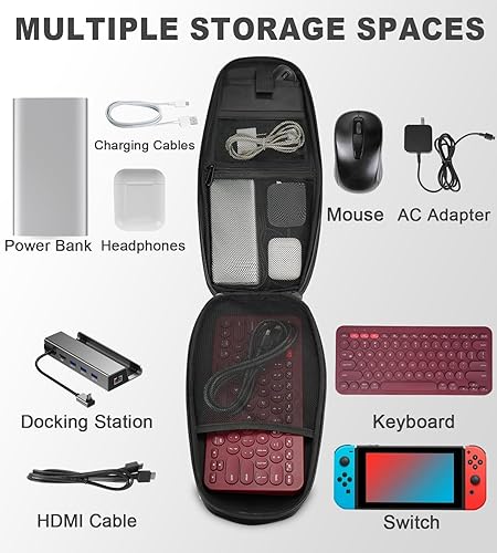 Miniatura 3 de DEEGO Funda de transporte para consola de vapor y accesorios, mochila cruzada protectora de doble capa a prueba de golpes, bolsa bandolera con