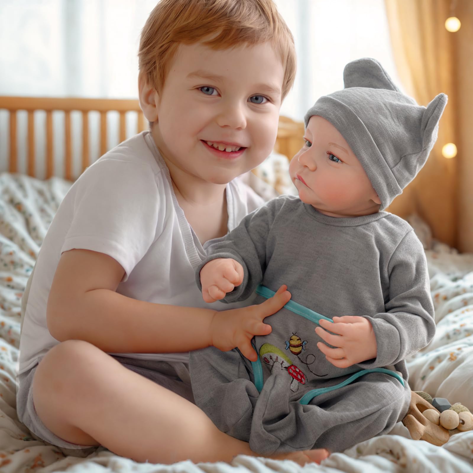 BABESIDE Bambino Reborn Maschio - 18 Pollici Bambole Neonate Life Like Reborn Baby Doll - Bambino Rinato Realistiche Vinile Dolls