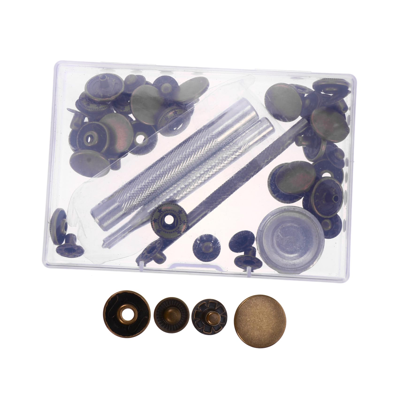 OSALADI 12Sets Heavy Duty Leather Snap Fasteners Kit with Tools Rivets and Snaps for Clothes Jackets Bags Includes Storage Box and Installation Accessories