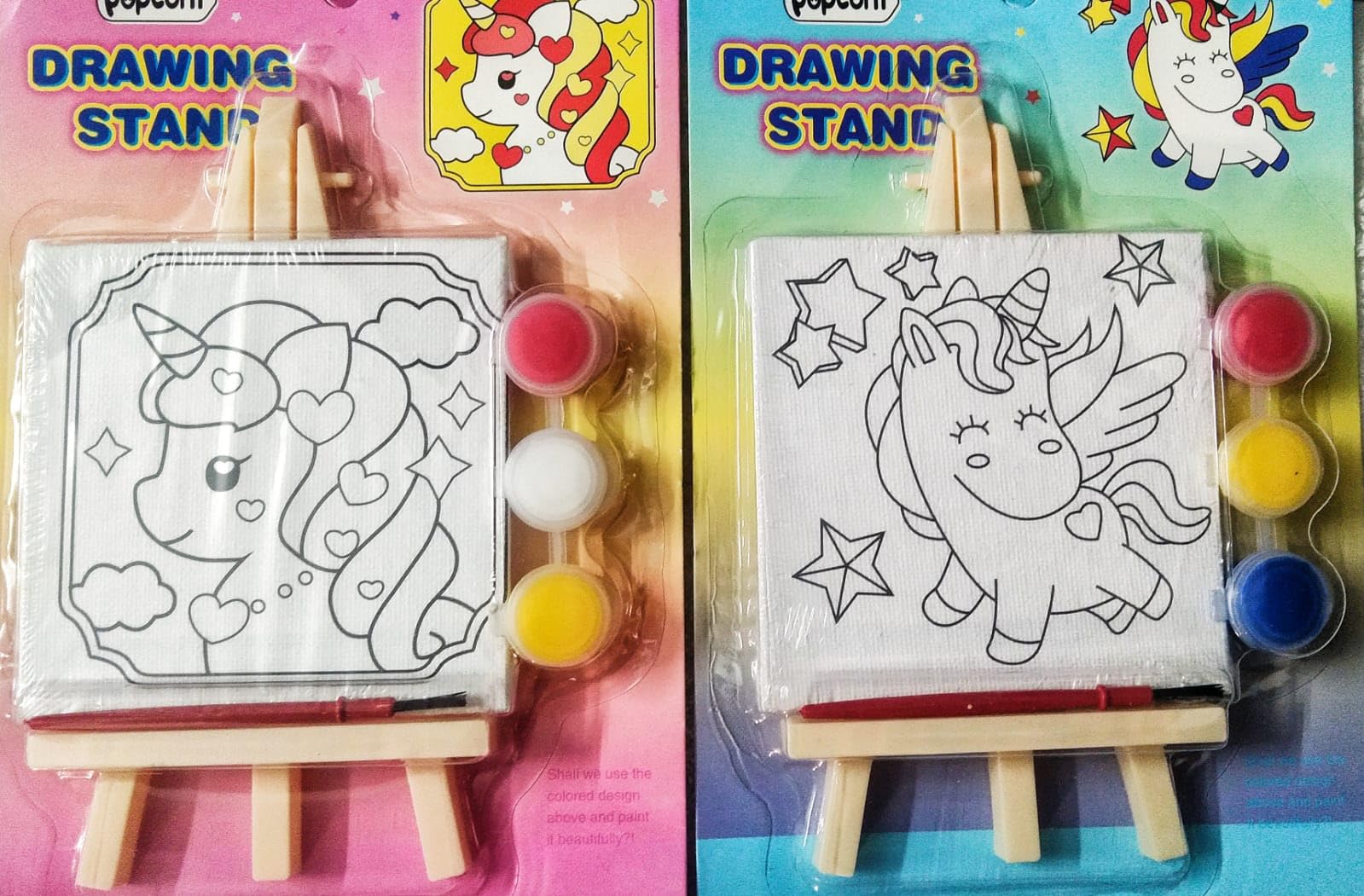 CREATIVE PENCIL 4 Pcs Mini Easel Tripod Stand for Sketch Accessories Natural Craft Art Painting with Canvas | Lightweight | Return Gift for Artist & Kids (4) 3