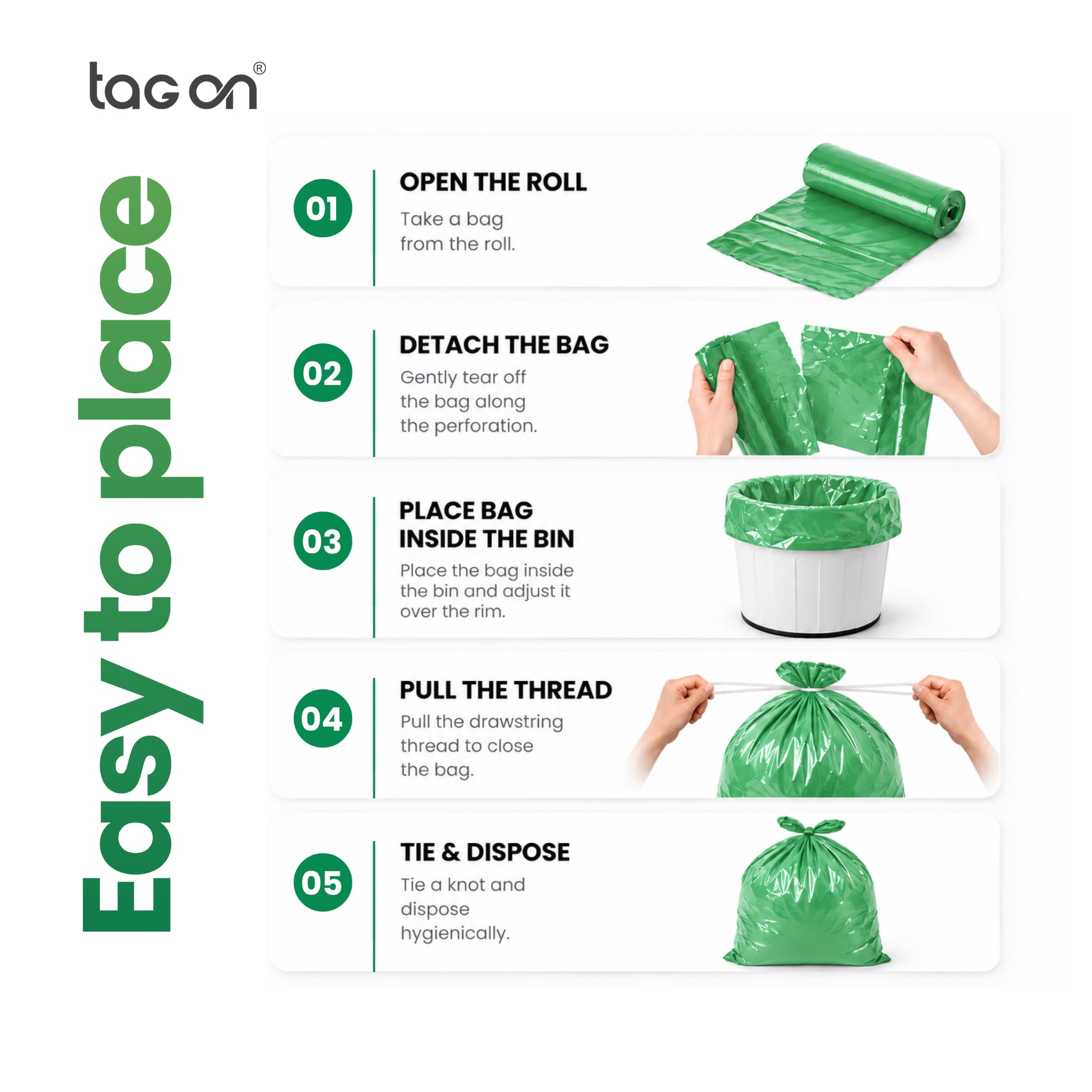 Premium Garbage Bags - 90 Pack, 19x21" -4