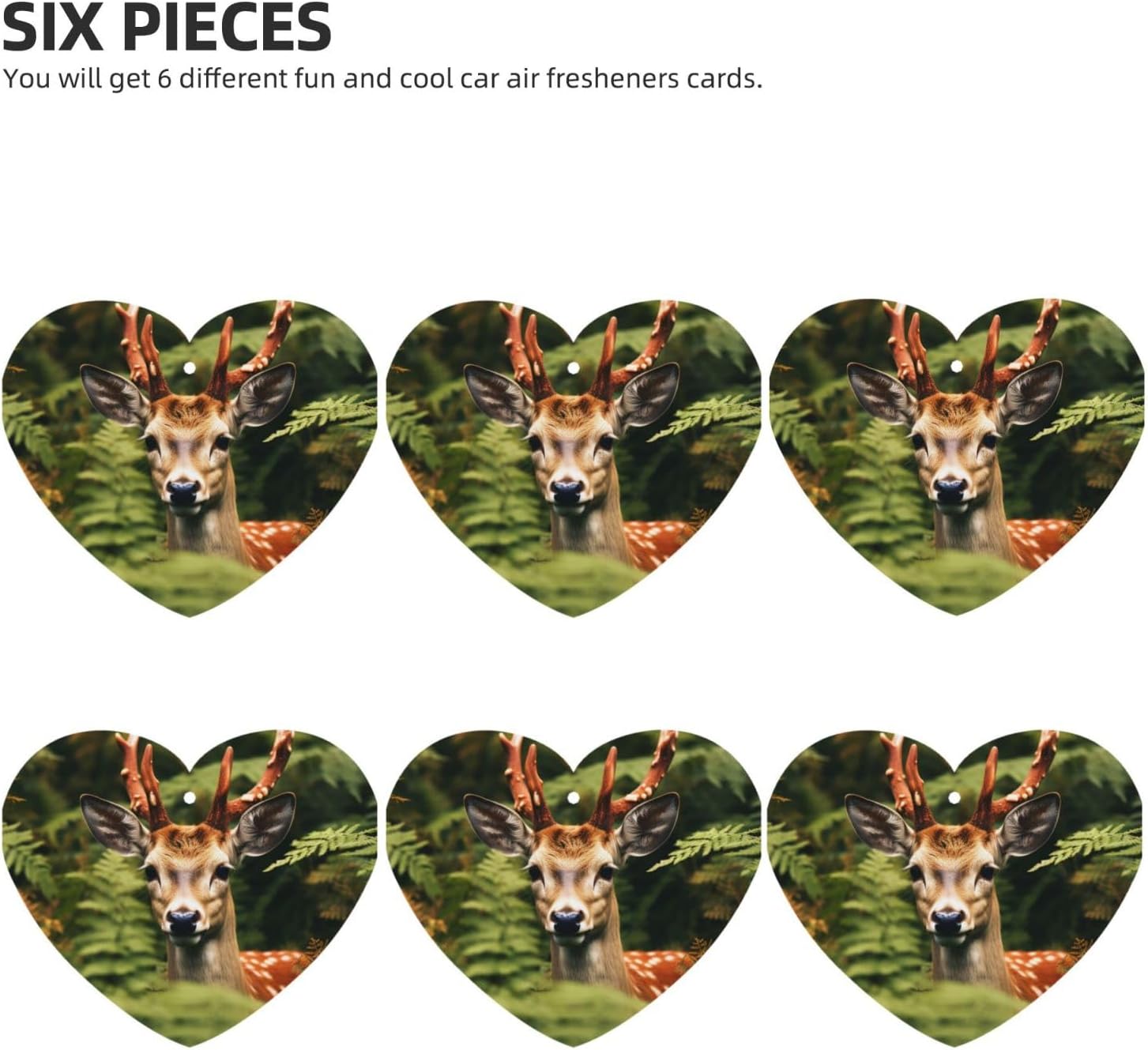 6 Pcs Car Air Fresheners Personalized Deer Among Thick Leaves Aromatherapy Tablets Hanging Fragrance Scented Cards Funny Incense Chips For Rearview Mirror Accessories image 2
