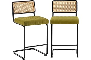 Modern Bar Stools Set of 2 Mid Century Counter Height Stools