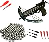 60lbs Mantis Compound Pistol Crossbow. Shoots Steel Balls and Regular Arrows. Featuring Fishing Spool and 15 Ball Magazine