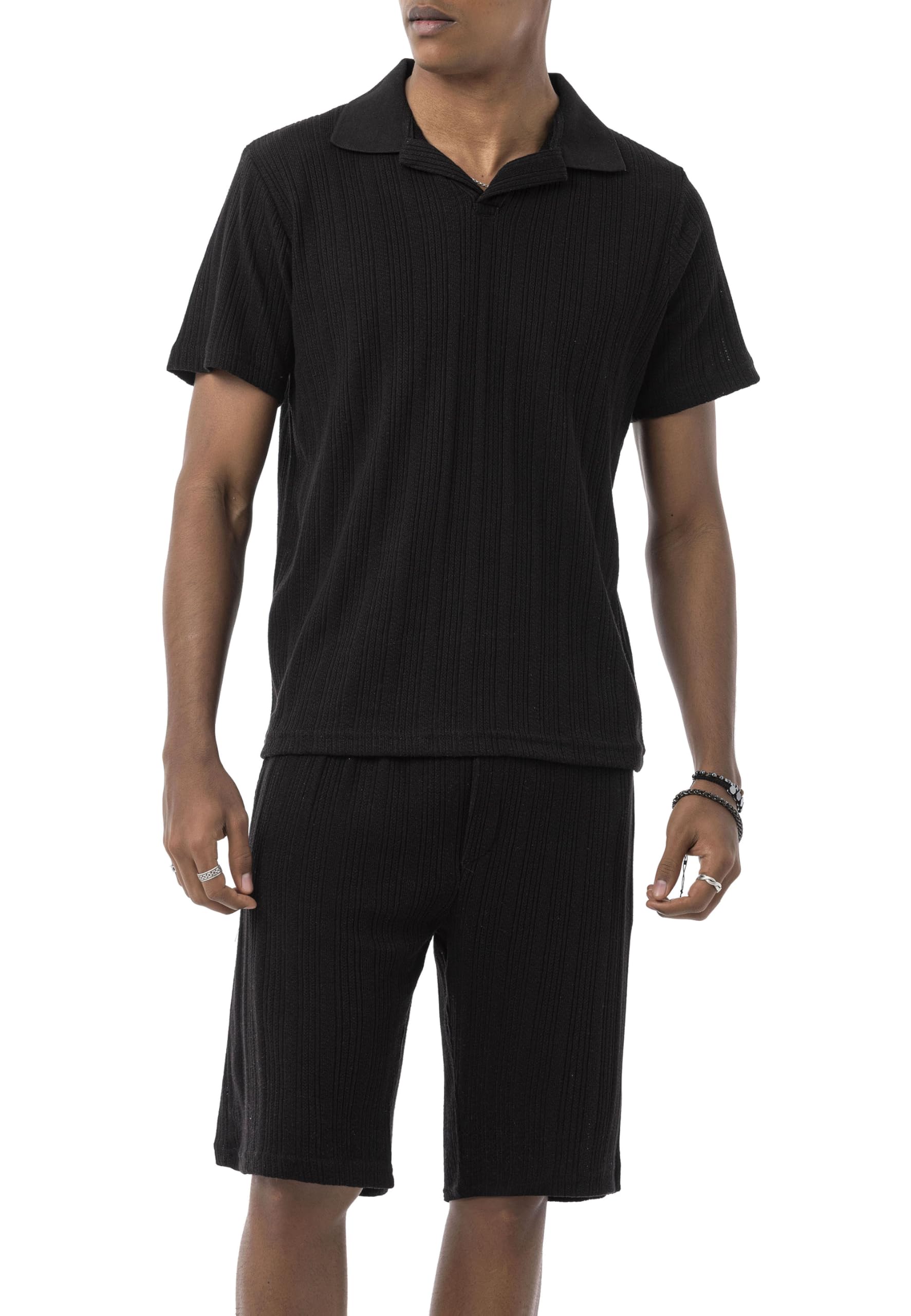 Redbridge by Tarz Cool – Set di due pezzi in maglia – Maglietta a maniche corte con colletto polo e pantaloncini