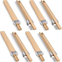 Maitys 8 Pcs 16 Inches Actually 40cm Wooden Drawer Slides Bottom Mount Classic Center Guide Track with Metal Slide Glides Traditional Wood Drawer Rails for Dresser Replacement