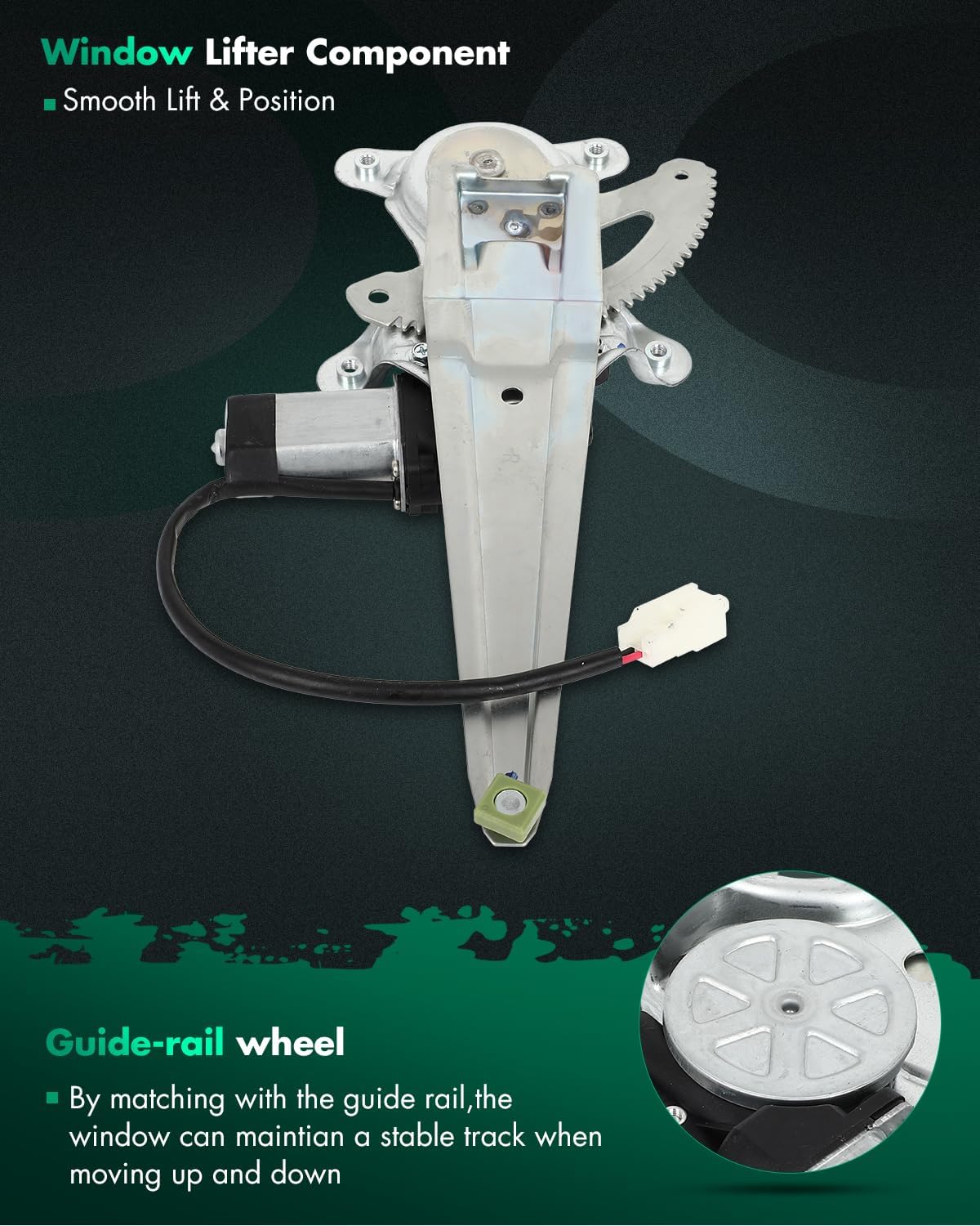 SCITOO Rear Right Power Window Regulator With Motor 2003-2008 for Toyota Corolla