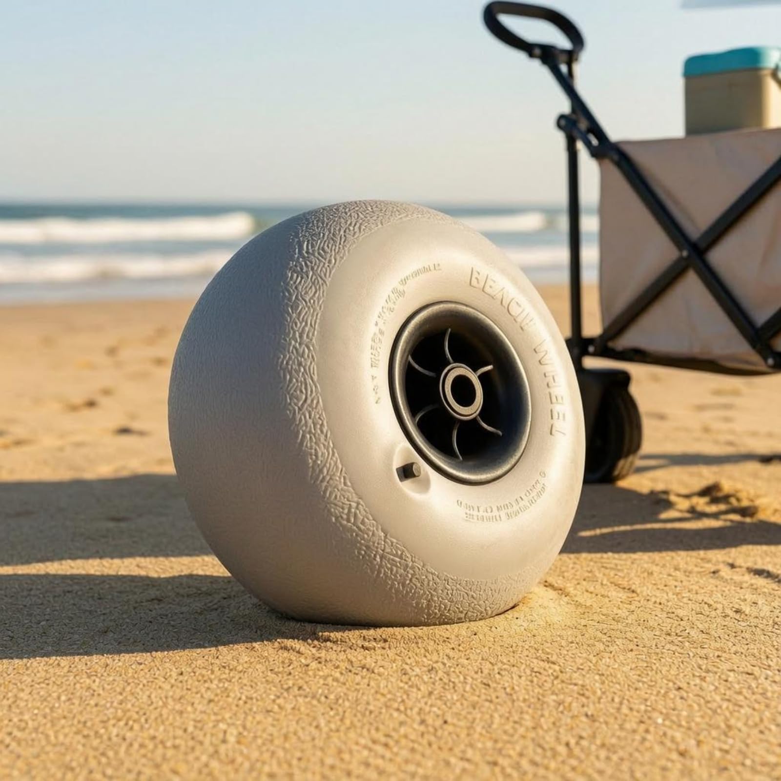 F Fityle Rueda de Carro de Playa PVC para Carrito Neumático Inflable Llanta Reforzada Cubo con Soporte Interno Carga hasta 80 Kg Adecuada para Carros de, 12 Pulgadas PVC - 12.5mm Diámetro del Agujero