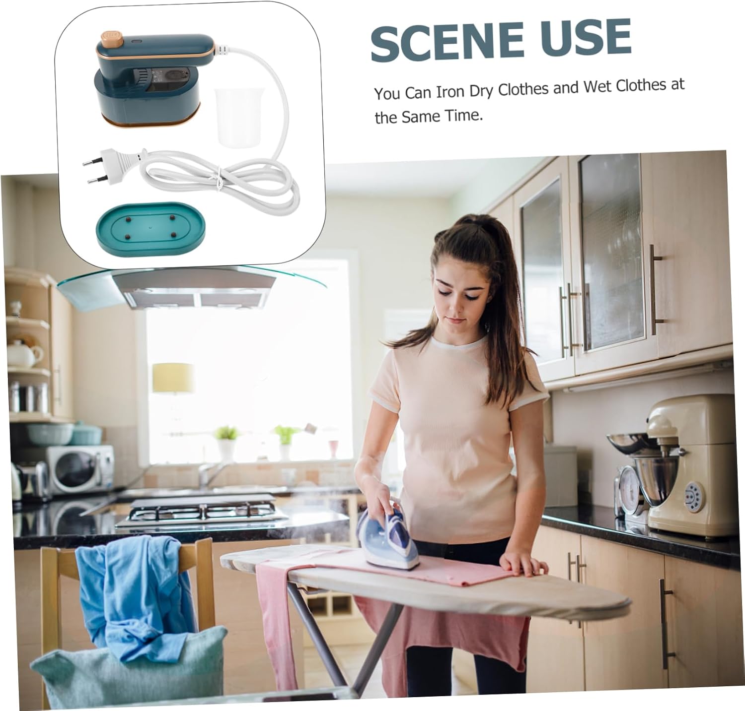 IMIKEYA Mini Portable Handheld Steamer Iron for Clothes Rotating Compact Travel Steamer Easy to Use No Water Leakage Suitable for Various Fabrics Us
