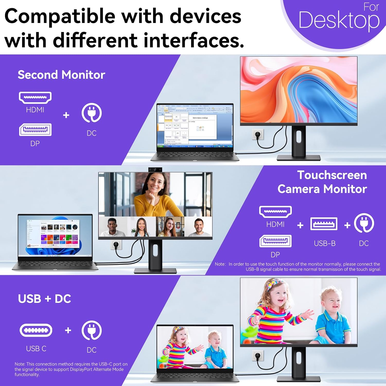 A close-up of the monitor screen showing a high-resolution image, with comparisons to FHD and QHD resolutions, emphasizing 4K Ultra HD Brilliance.