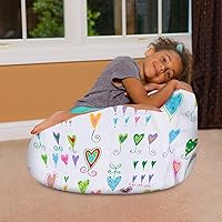 Vista 36 de Posh Creations - Puff para niños, adolescentes y adultos, incluye funda extraíble y lavable a máquina, tamaño grande de 38 pulgadas, lona con diseño