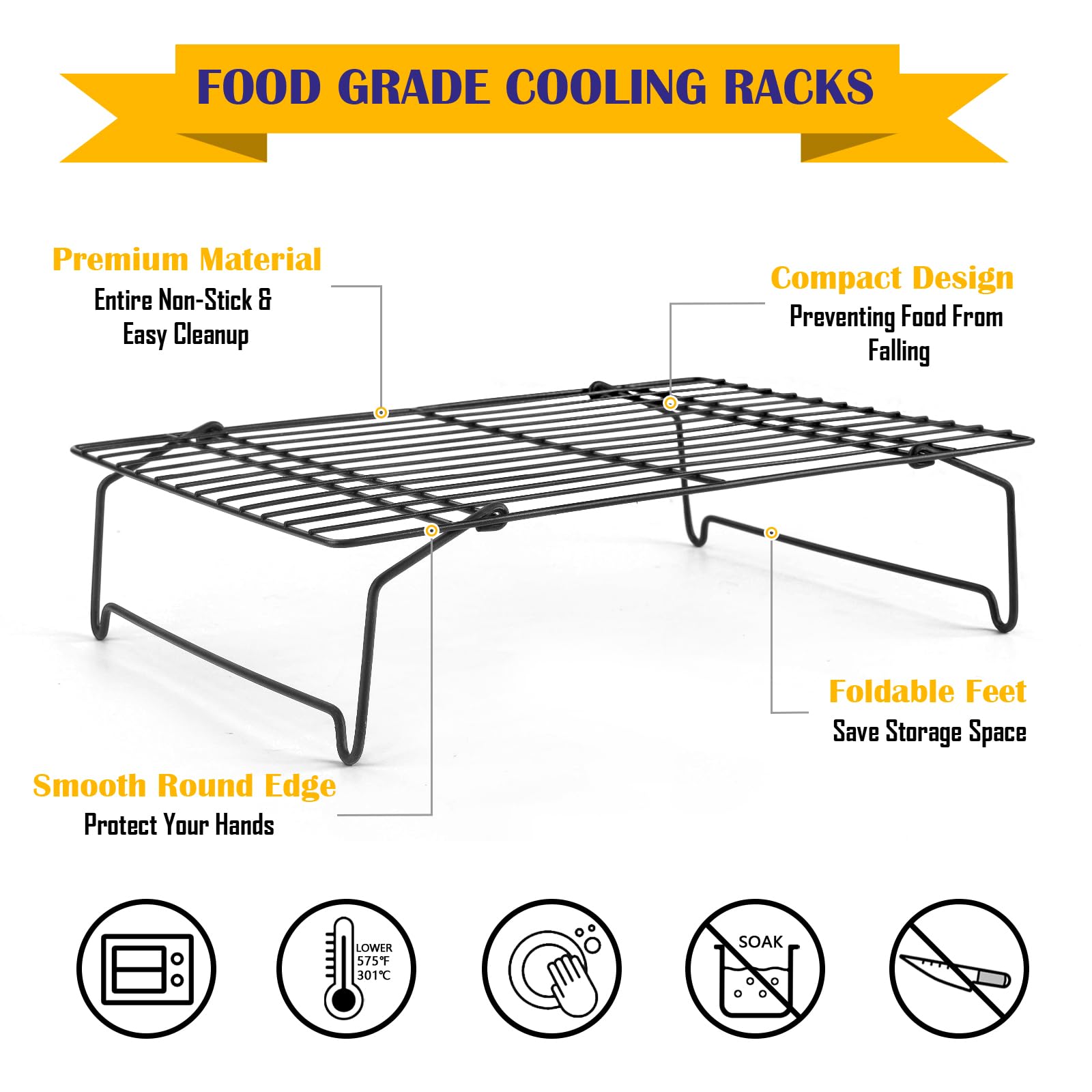 Snapklik.com : Cooling Rack, 3 Tier Stainless Steel Stackable Cooling ...