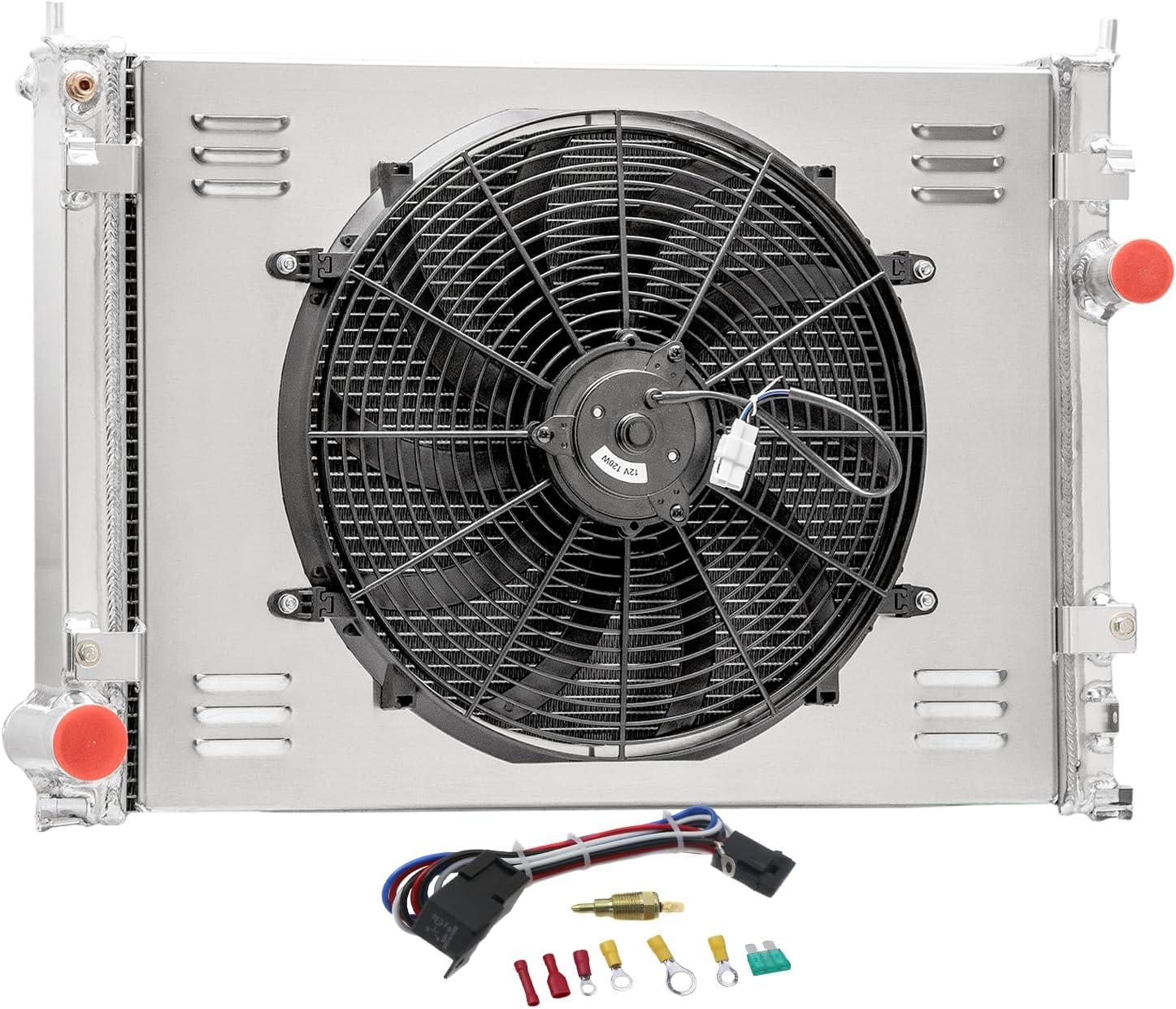 3 Row Core Aluminum Radiator For 2009-2015 Dodge Challenger Charger Chrysler 300 Radiador Automotive Replacement Radiators Shroud Fan Relay kit