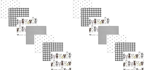 Miniatura 8 de Hudson Baby Paquete de 7 mantas receptoras unisex de franela de algodón para bebé, Dino Friends, talla única Abeja,Azul Verde Dino,Azul