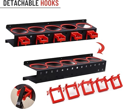 Miniatura 8 de Soporte de pared para botella de aerosol, paquete de 2 organizadores de botellas para detalles de automóvil con pinceles, organizador de