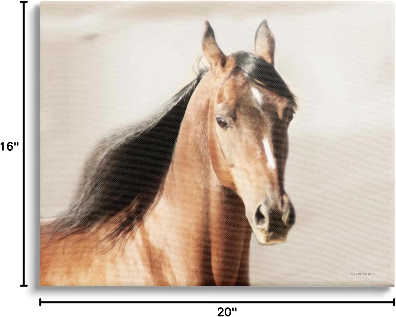 Stupell Industries Brown Stallion Portrait Canvas Wall Art by Kari Brooks