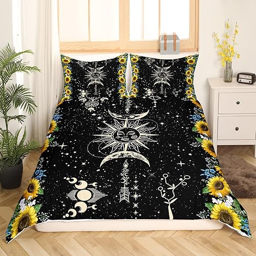 Miniatura 168 de Juego de funda de edredón de 3 piezas, diseño de hongos, diseño de hojas botánicas de acuarela y fresa, para niños, adolescentes, adultos, libélula