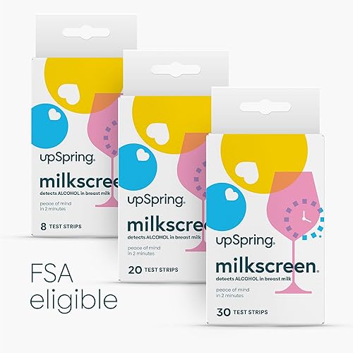 Miniatura 6 de Upspring Tiras reactivas de pantalla para detectar alcohol en la leche materna, 2 minutos con resultados, prueba en casa para madres que amamantan,