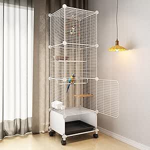 View of Large Parakeet Cage,Small Bird Cage,Cockatiel Cage for Birds with ...