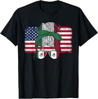 Mexico Tshirt US Flag Patriot Mexican Flag American Flag T-Shirt