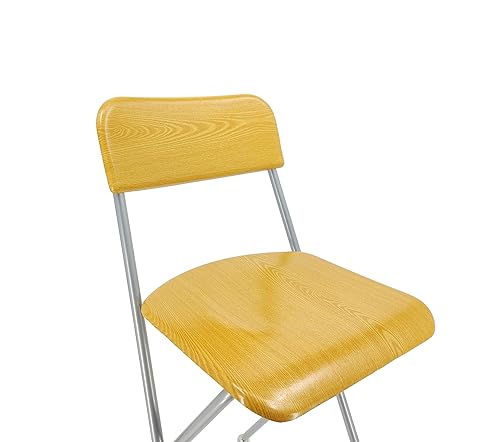 Miniatura 7 de FixtureDisplays® Silla alta plegable Taburete de bar Silla plegable de metal de madera de dos paquetes 11036