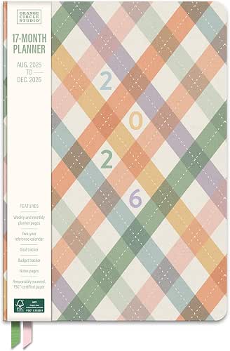 Orange Circle Studio 2026 Planner, Clara Clothbound, Argyle