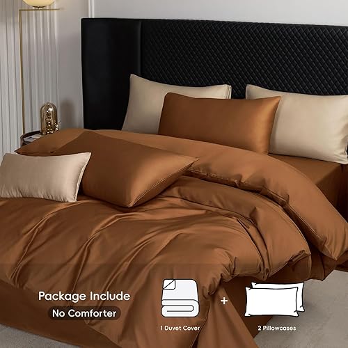 Miniatura 125 de MooMee Queen Duvet Cover Set, 100% Extra Long Staple Cotton 600 Thread Count Sateen Silky Soft Breathable Durable Luxury Hotel Quality Bedding Set
