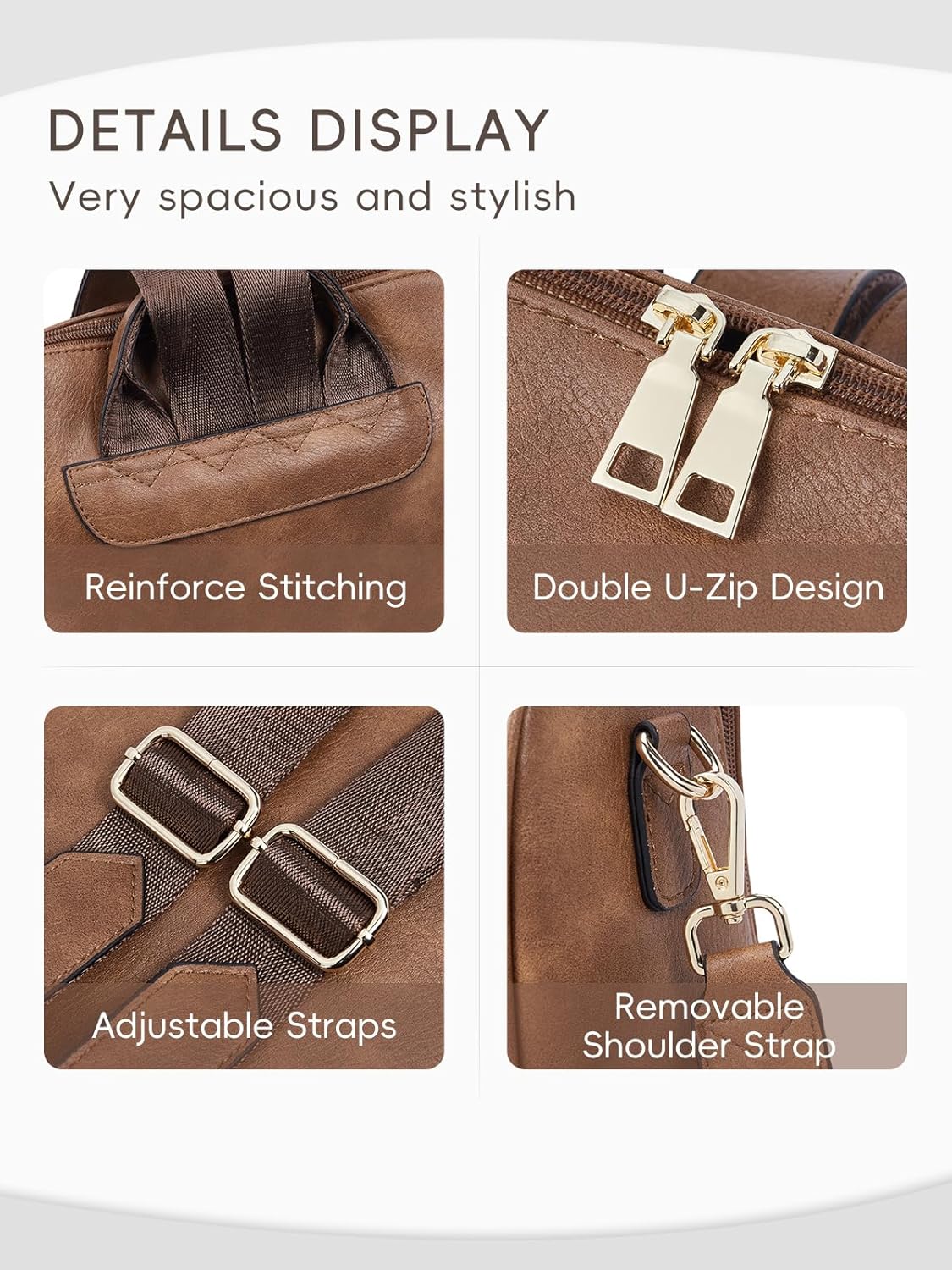 CLUCI Backpack Purse for Women Bundle with Wallets for Women