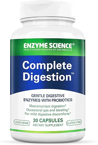 Enzyme Science Digestión Completa - Enzimas digestivas para mujeres y hombres con probióticos - Soporte 3 en 1 para la Salud Intestinal para la