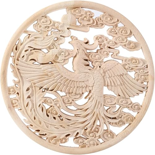 Apliques redondos de madera onlays sin pintar, calcomanía de madera tallada para bricolaje, muebles tallados en madera, apliques para pared, cama,