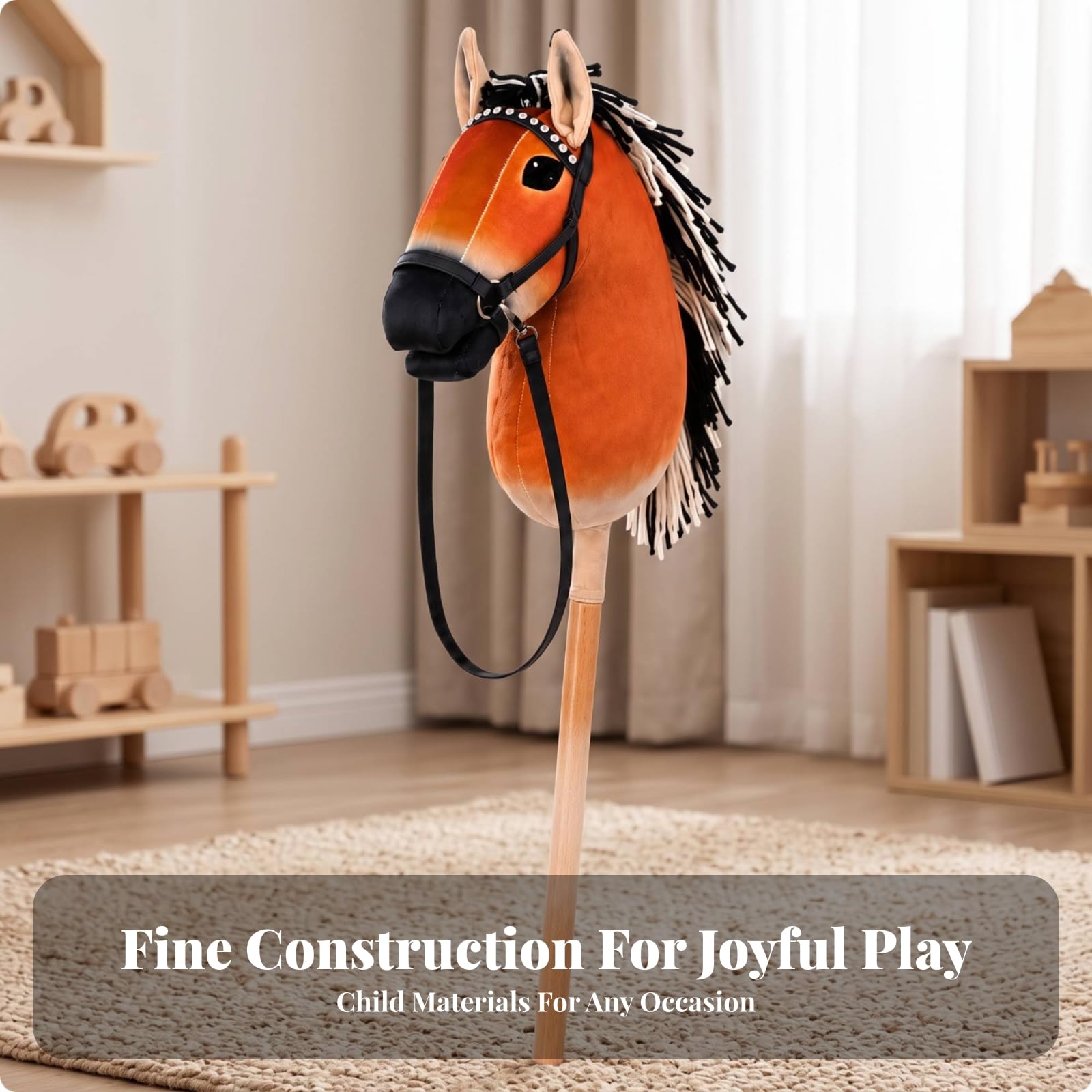 Spielbereit Plüsch-Steckenpferd | weich, Spielzeugpferd Am Stiel, tragbar, Hobby Horse, für zimmer