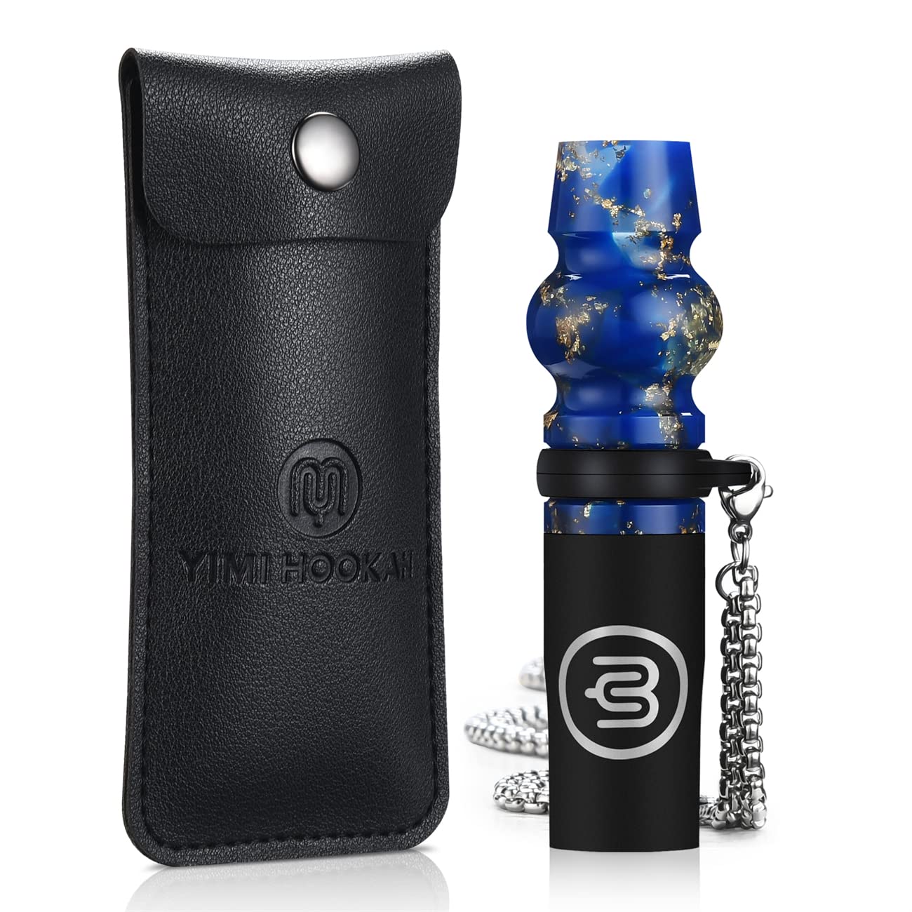 Yimi Hookah Reusable Resin Hookah tip hygeian Hookah Mouthpiece Personal Resin Hookah Tips with PU Leather Pouch and
