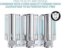 Vista 6 de Better Living Products 76345-1 Aviva, set de tres despachadores cromados.