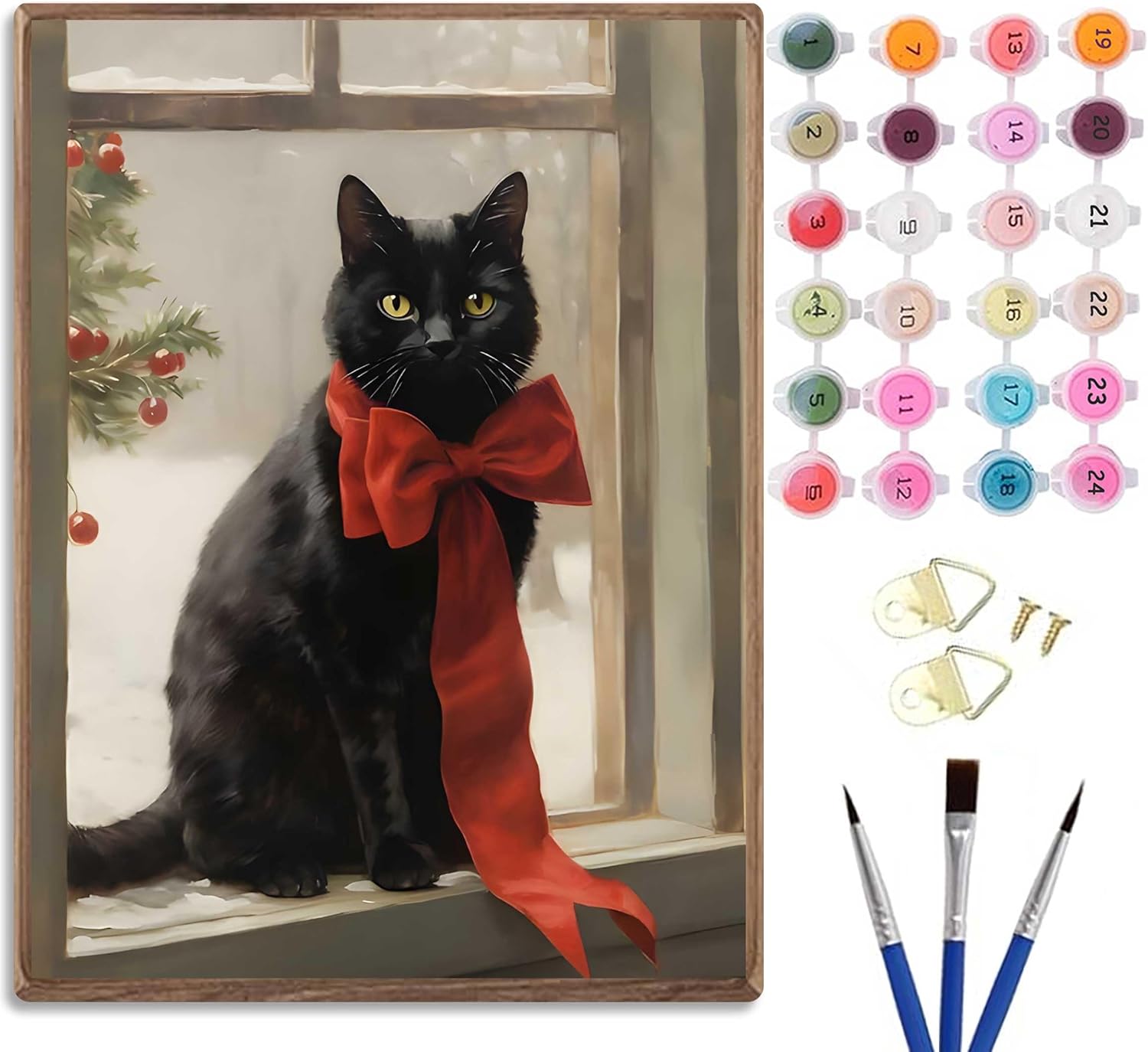 Paint by Number Kit for Adults & Kids, Christmas Scene Bundle 16x20 Inch Each, DIY Acrylic Painting Kits with Brushes & Paints, Holiday Art Decor for Home Framed