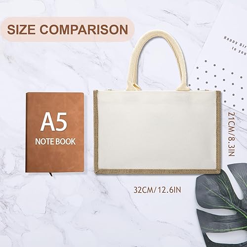 Miniatura 2 de Paquete de 20 bolsas de arpillera, bolsas de yute reutilizables, resistentes al agua, bolsa de playa de lona en blanco para mujeres, dama de honor,