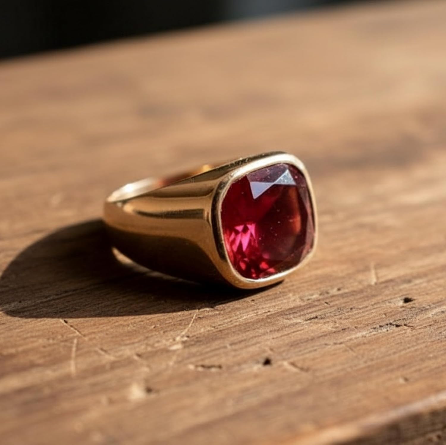 Pink Tourmaline Cushion Cut Ring, 925 Sterling Silver, Tourmaline Signet Ring, Handmade Copper Ring