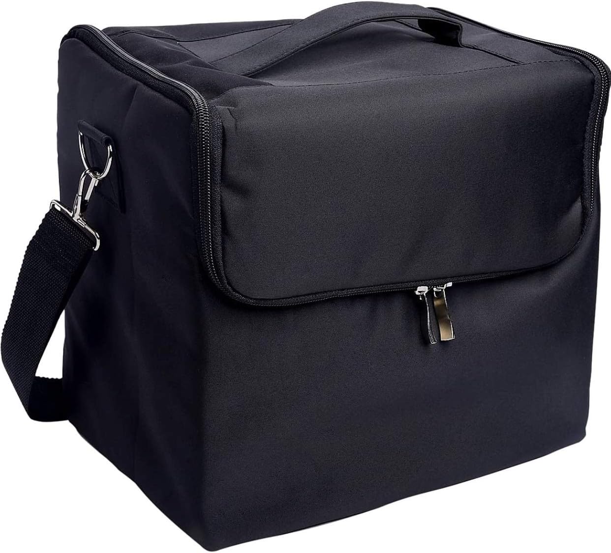 Vanity Box Cosmetic Bag Organizer For Home And Travel (Large)(Black), 24.5 Cm