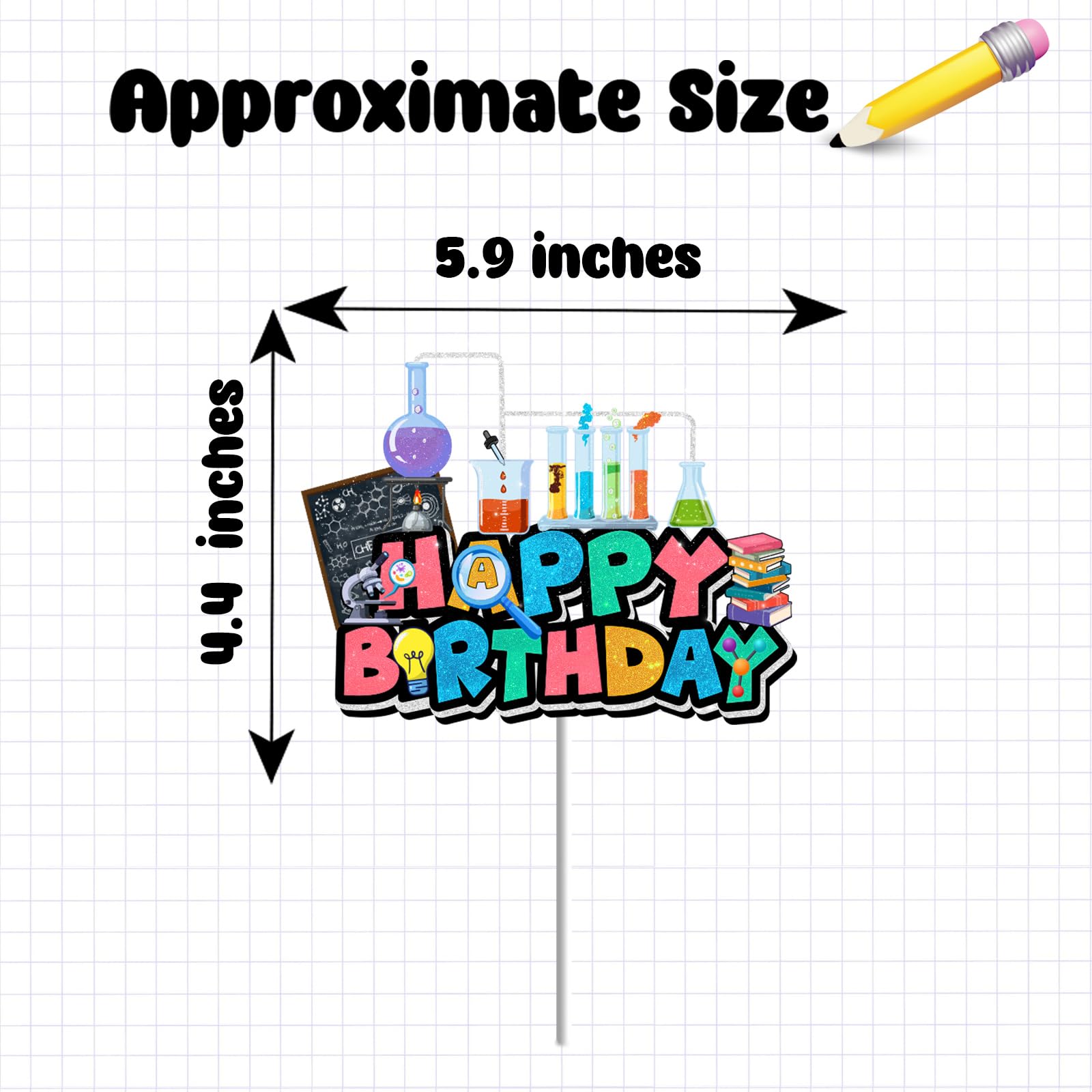 Science Happy 10th Birthday Cake Topper - Chemistry Theme Decor For Boys & Girls Birthday Party