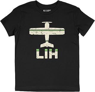Lihue LIH Airport Kids T-Shirt | Vintage Retro Kauai Hawaii Design | Youth Boys Girls Teens Unisex Tee | Travel Souvenir