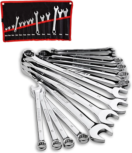 Jogo de Chave Combinada Profissional, Chaves Fixas e Estrela, Conjunto 8-24mm, 14 Peças, Ferramentas Automotivas e Manutenção (14 Peças)