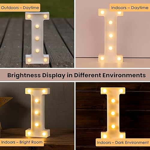 Miniatura 7 de Letras con luces LED de marquesina Sign-I, letras LED de HXWEIYE 26 alfabeto, letras iluminadas con números del 0 al 9, letras iluminadas para