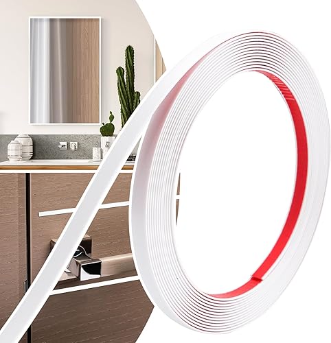 JSIWOTH Moldura para despegar y pegar de 20 pies, color negro, impermeable, para paredes, bordes, marcos de ventanas, azulejos contra salpicaduras,