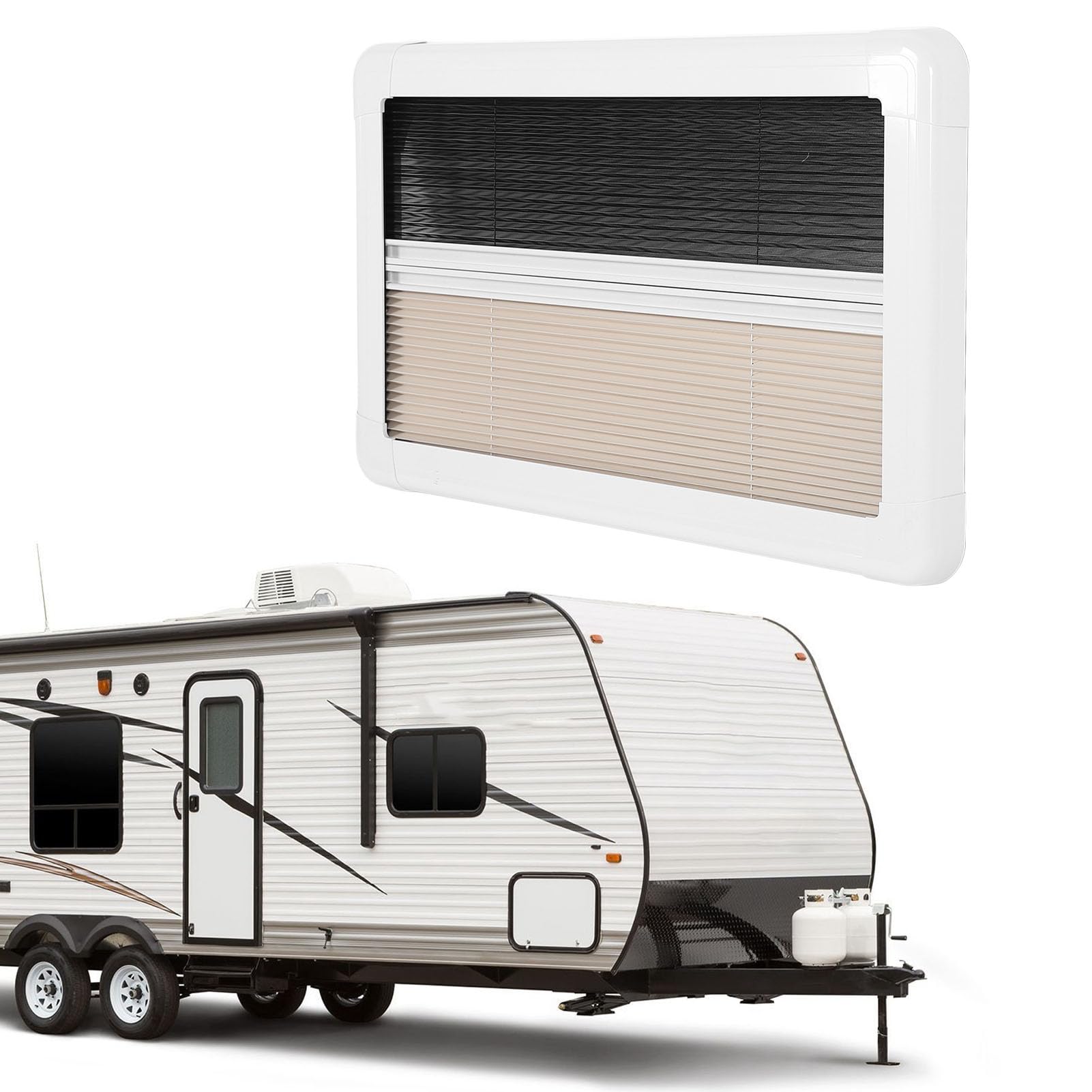Wohnmobil-Fensterrollo, blockierend, Wärmeisoliert, Sichtschutz, Wohnmobil-Innenfenster-Rollo, 61 X 30,5 cm, für Wohnwagen, Wohnmobil