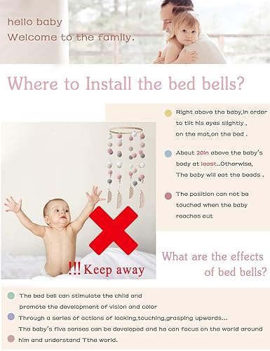 Miniatura 8 de Mobiles de madera para cunas de bebés niños y niñas colores diseñados para hacer juego con el cuarto del bebé
