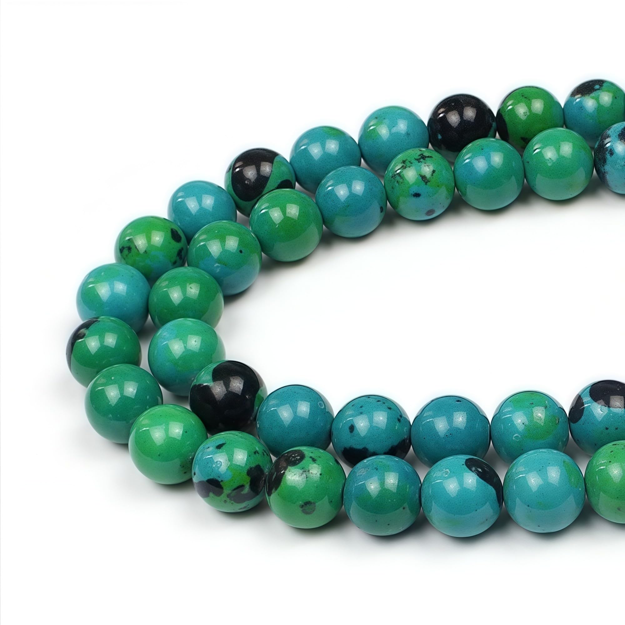 MJDCB 10mm 35 piezas Cuentas de Piedra Turquesa Redondas Sueltas Piedras Semipreciosas para Hacer Joyas Pulseras Collares — view 15