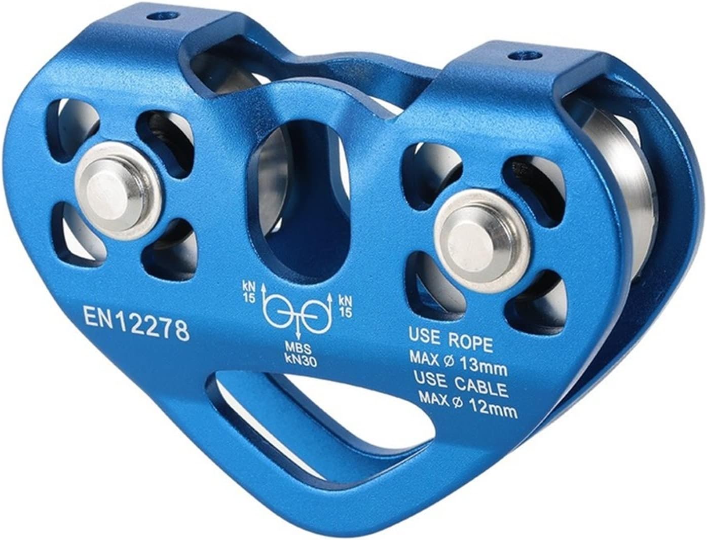 INLIMA Pulley Outdoor Rock Climbing Rescue Dual Pulley Zip Line Pulley Alloy Climbing Gear Hammock Hanging Device (Color : YD28-30KN-blue)