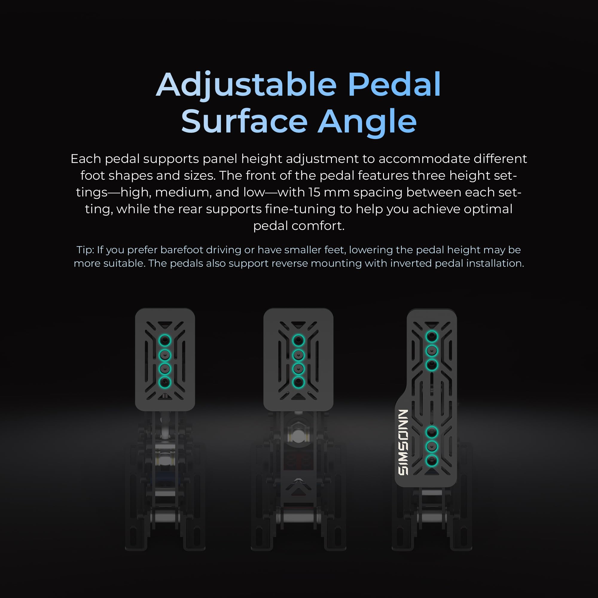 SIMSONN Pro X Ultra Sim Racing Pedals PC Pedaliera per simulatore di guida | Cella di carico, Idraulica HE