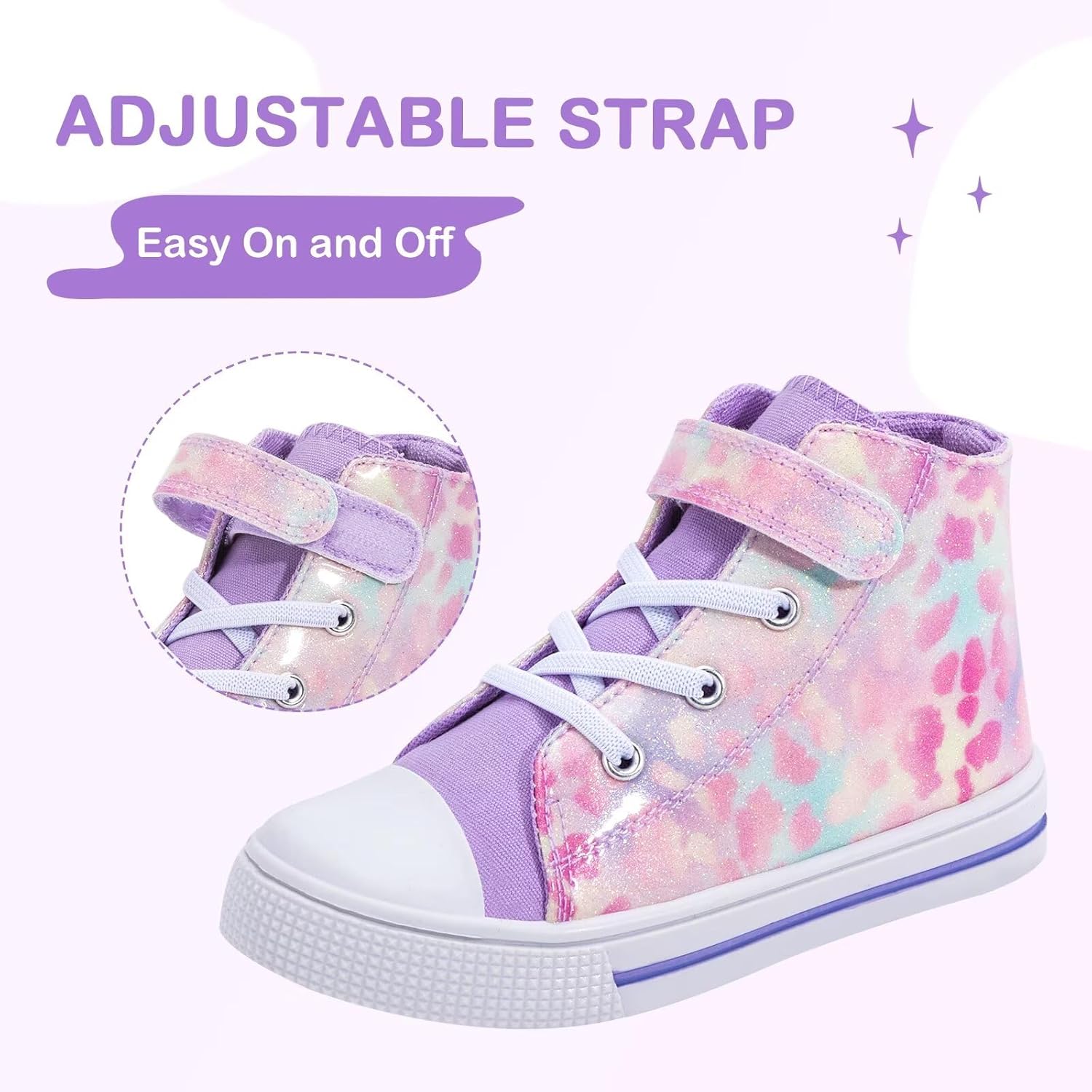 EUXTERPA Kids High Top Shoes Toddler Canvas Sneakers Boys Girls Casual Walking Sports Shoe - Image 2