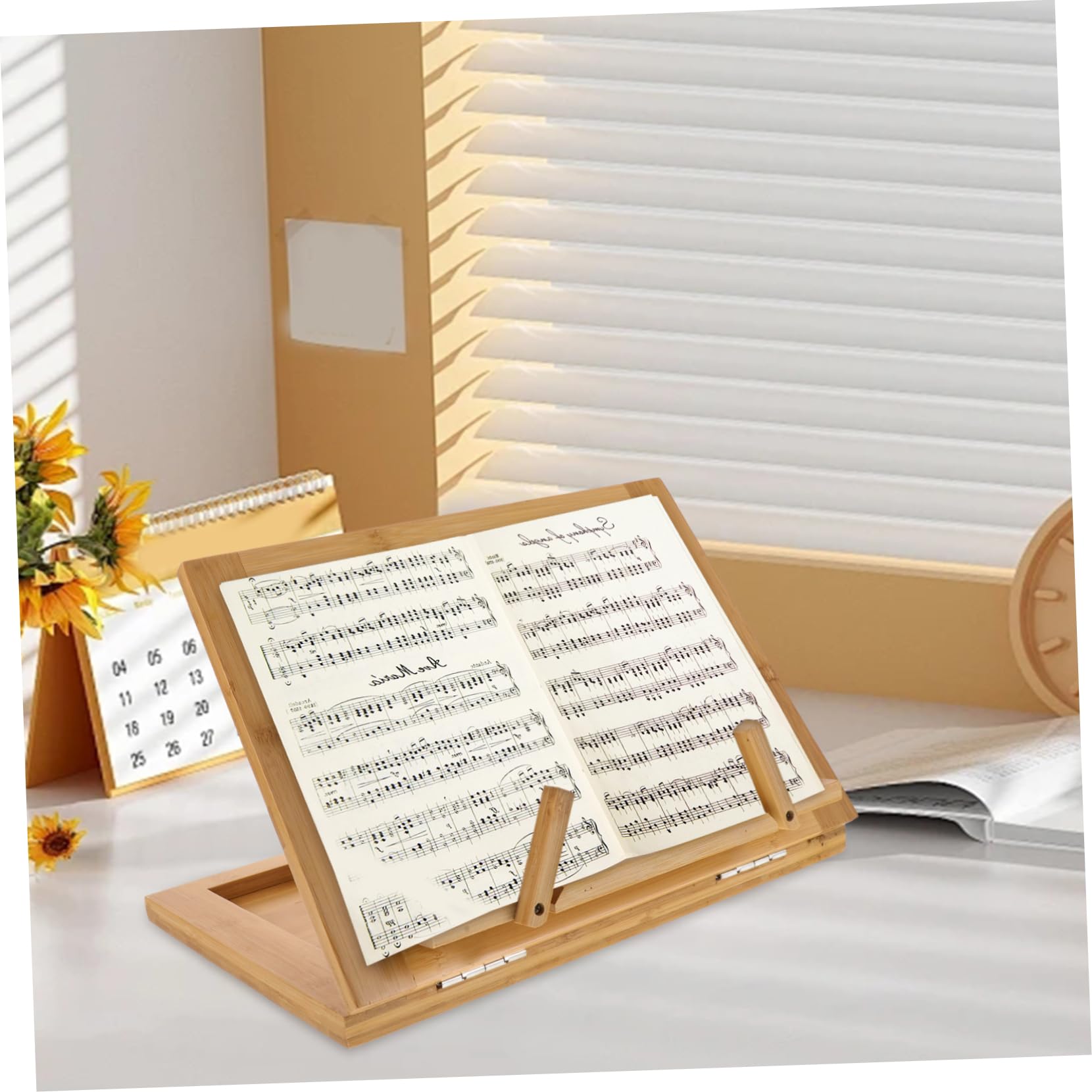 Toyvian Supporto Musicale Per Libri e Partiture Struttura Robusta e Versatile Per Pianoforte Chitarra e Lettura Stand Da Tavolo Per Musica e Testi Naturale